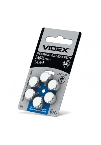 Батарейка повітряно цинкова Videx ZA675 (PR44) BLISTER 6 ZA675 (PR44) B6 - 294261