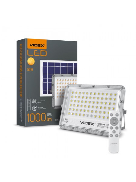 LED прожектор автономний VIDEX 1000LM 5000K 3.2V VL-FSO2-505 - 482493
