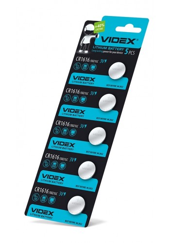 Батарейка літієва Videx CR1616 5шт BLISTER CARD CR1616 5pc - 291659