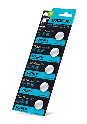 Батарейка літієва Videx CR1620 5шт BLISTER CARD CR1620 5pc - 291642