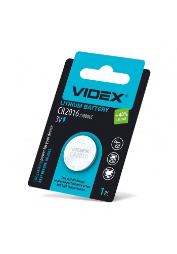 Батарейка літієва Videx CR2016 1шт BLISTER CARD CR2016 1B - 294728