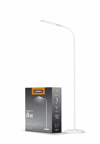 LED торшер білий VIDEX TF0702W 8W 3000-5500K