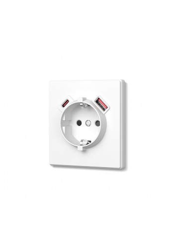 Розетка одинарна із заземленням USB-A+C 20W біла матова VIDEX NOTA (VF-NT-SK1GUC-WH) VF-NT-SK1GUC-WH - 489270