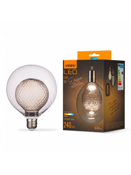LED лампа VIDEX Filament VL-DG125-BB80LF 3.5W E27 3000K Bulb in bulb VL-DG125-BB80LF - 484503