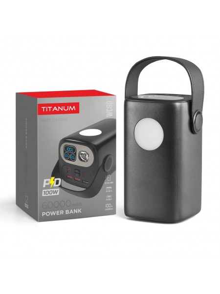 Повербанк 60000mAh TITANUM WC60 PD100W Black TPB-WC60-B - 487009