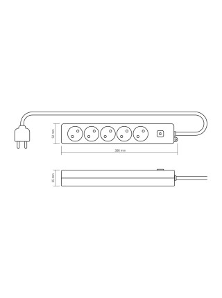 Мережевий подовжувач VIDEX ONCORD б/з 5п 3м з кнопкою White VF-PD53-W - 488297