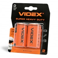 Батарейка сольова VIDEX R20P/D 2шт BLISTER R20P/2B/D/1.5V - 487252