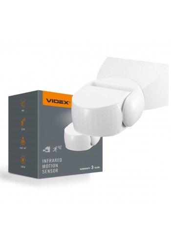 Датчик руху та освітленості VIDEX VL-SPW15W 220V 1200W IP65 інфрачервоний білий VL-SPW15W - 488525