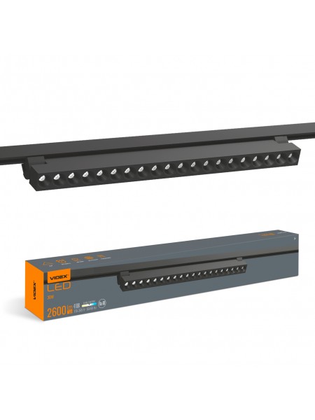 LED світильник трековий VIDEX TR06 30W 4100K 220V чорний VL-TR06-304B - 486255
