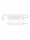Мережевий подовжувач VIDEX ONCORD б/з 5п 5м з кнопкою White VF-PD55-W - 488303