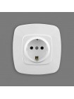 Розетка одинарна з заземленням біла ELA HOROZ ELECTRIC 112-007-0006-010