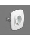 Розетка одинарна з заземленням біла ELA HOROZ ELECTRIC 112-007-0006-010