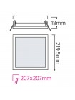 Світлодіодний світильник врізний Slim/Sq-18 18W 4200К HOROZ ELECTRIC 056-005-0018-030