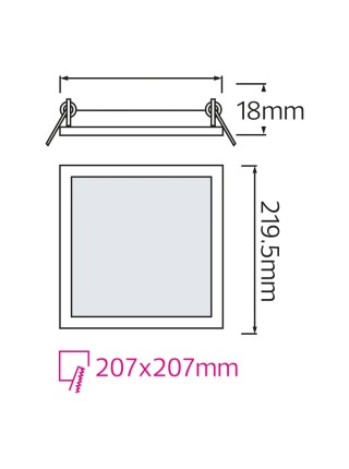 Світлодіодний світильник врізний Slim/Sq-18 18W 4200К HOROZ ELECTRIC 
056-005-0018-030