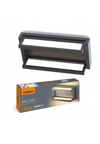LED світильник настінний з сенсором VIDEX WL01 12W 2800K-4000K-6000K Black VL-WL01-12CSB - 487733