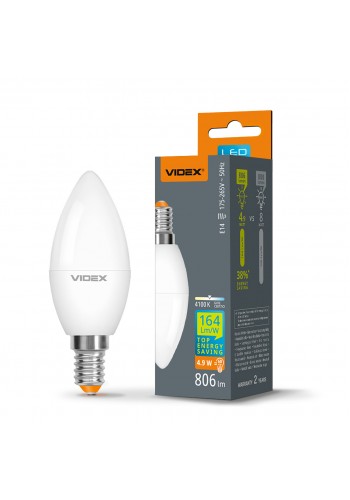 LED лампа VIDEX C37h 4.9W E14 4100K VL-C37h-49144 - 486866