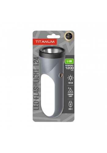 Портативний світлодіодний ліхтарик TITANUM TLF-T24 150Lm Gray TLF-T24 - 489904