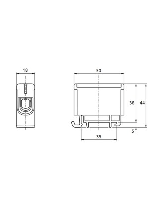 Клемник на DIN-рейку Al 6-50/Cu 2.5-50 мм² жовто-зелений Промфактор ( FT1050G )