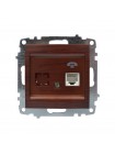 Розетка ELBI ZENA Woodline червоне дерево 1-на телефонна без рамки ( 609-012900-221 )