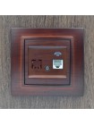 Розетка ELBI ZENA Woodline червоне дерево 1-на телефонна без рамки ( 609-012900-221 )