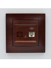 Розетка ELBI ZENA Woodline червоне дерево 1-на телефонна без рамки ( 609-012900-221 )