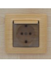 Розетка ELBI ZENA Woodline клен 1-на з заземленням з кришкою з рамкою ( 500-012700-218 )