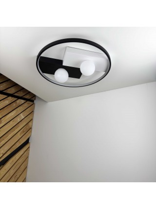 Світильник LED smart PICASSO-R+пульт 80W 3000-5000K IP20 круг біло-чорний Violux ( 220615 )