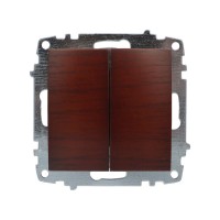 Вимикач ELBI ZENA Woodline червоне дерево 2кл без рамки ( 609-012900-202 )