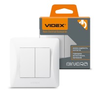 Вимикач двоклавішний білий VIDEX BINERA VF-BNSW2-W - 294872