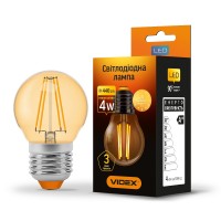 LED лампа VIDEX Filament G45FA 4W E27 2200K бронза VL-G45FA-04272 - 293165