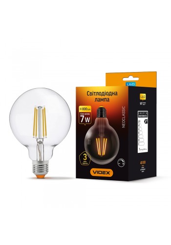 LED лампа VIDEX Filament G95FD 7W E27 4100K дімерна VL-G95FD-07274 - 294391