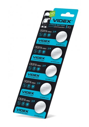 Батарейка літієва Videx CR2016 5шт BLISTER CARD CR2016 5pc - 291086