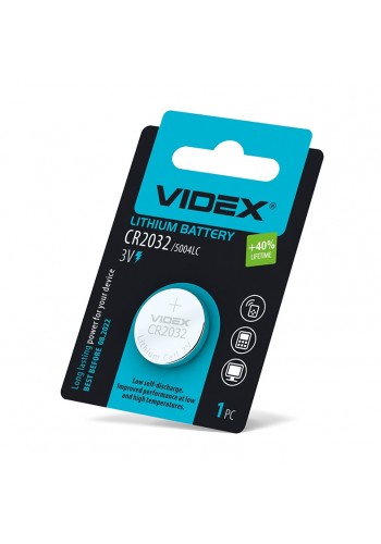 Батарейка літієва Videx CR2032 1шт BLISTER CARD CR2032 1B - 294698