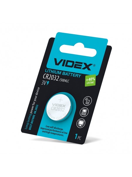 Батарейка літієва Videx CR2032 1шт BLISTER CARD CR2032 1B - 294698