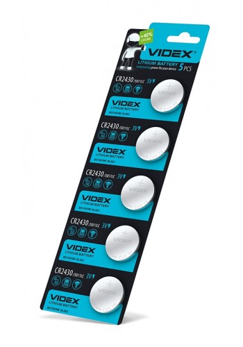 Батарейка літієва Videx CR2430 5шт BLISTER CARD CR2430 5pc - 292397