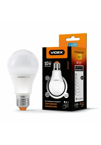 LED лампа с регулировкой яркости VIDEX A60eD3 10W E27 4100K