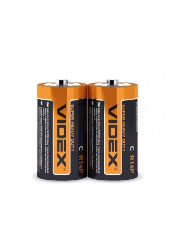 Батарейка сольова Videx R14P/C 2шт SHRINK R14P/C 2pcs S - 290416