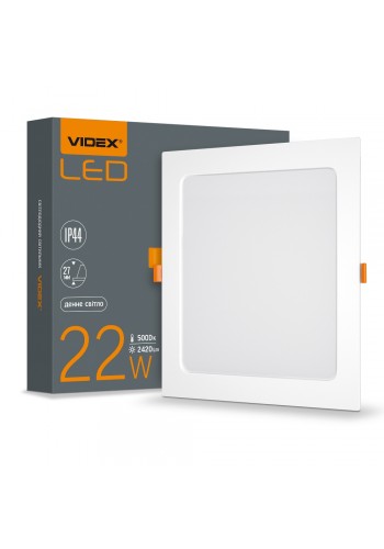 LED світильник Back вбудований квадрат VIDEX 22W 5000K VL-DLBS-225 - 480512
