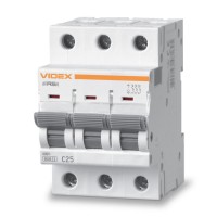 Автоматичний вимикач RS6 3п 25А 6кА С VIDEX RESIST VF-RS6-AV3C25 - 481588