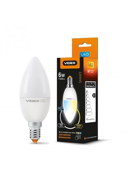 LED лампа з регулюванням колірності VIDEX C37eC3 6W E14 220V