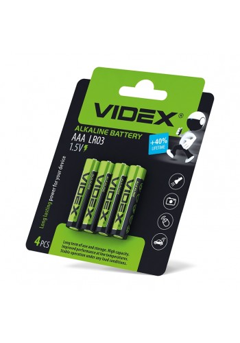 Батарейка лужна Videx LR03/AAA 4шт Blister Card LR03/AAA 4pcs BC - 290393