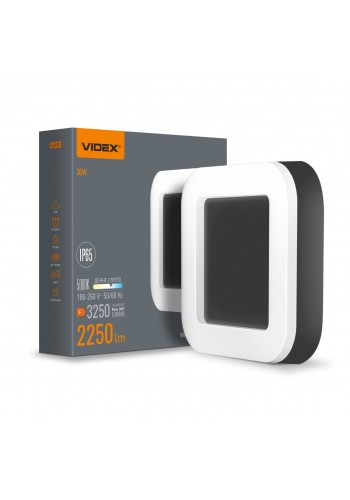 LED світильник ART IP65 квадратний VIDEX 30W 5000K Black VL-BHFS-305B - 487382