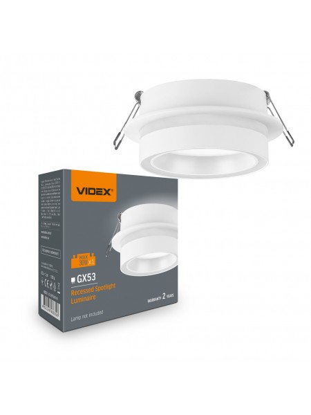 Світильник VIDEX під лампу GX53 врізний Білий (VL-SPF34R-W) VL-SPF34R-W - 488358