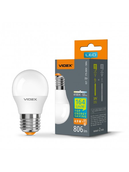 LED лампа VIDEX G45h 4.9W E27 4100K VL-G45h-49274 - 486873