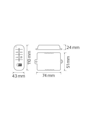 Пульт для люстр дволінійний CONTROLLER-2 max 300W HOROZ ELECTRIC 
105-001-0002-011