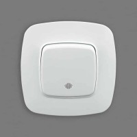 Вимикач 1-клавішний з підсвіткою білий ELA HOROZ ELECTRIC 
112-007-0003-010