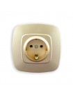 Розетка одинарна з заземленням золото ELA HOROZ ELECTRIC 112-007-0006-030