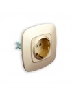 Розетка одинарна з заземленням золото ELA HOROZ ELECTRIC 112-007-0006-030