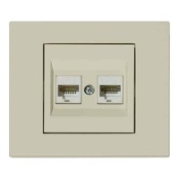 Розетка комп’ютерна двійна (CAT6) кремова GRANO OVIVO 
400-020300-230