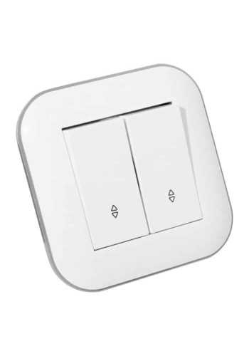 Вимикач прохідний 2-клавішний LOFT білий+сірий OVIVO 404-010203-211